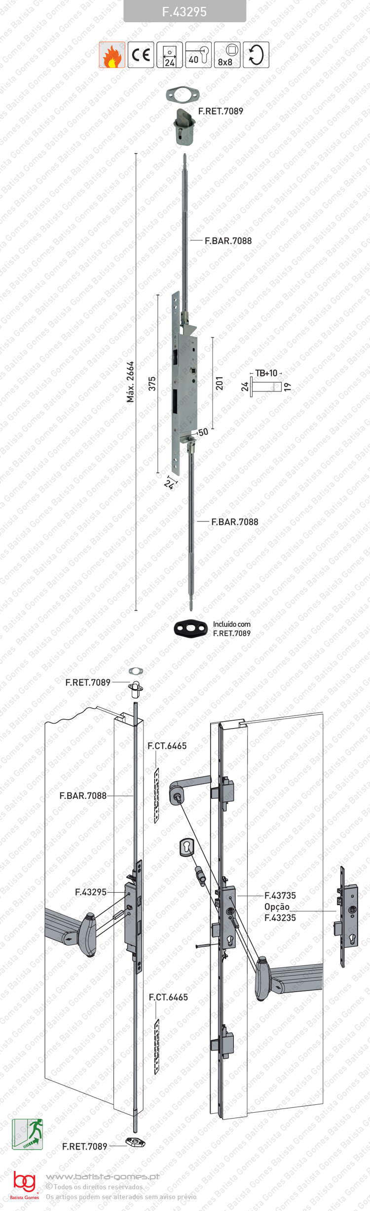 Contra fechadura corta-fogo